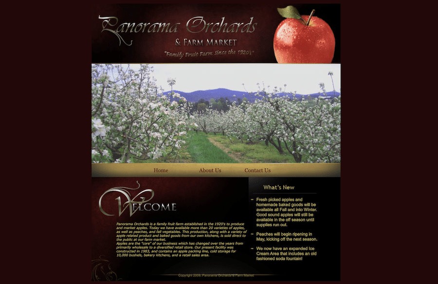 original website for Panorama Orchards