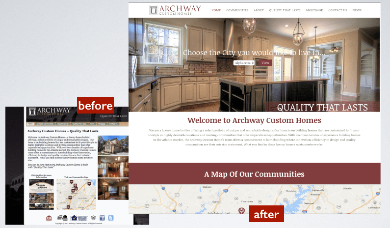 before and after web design