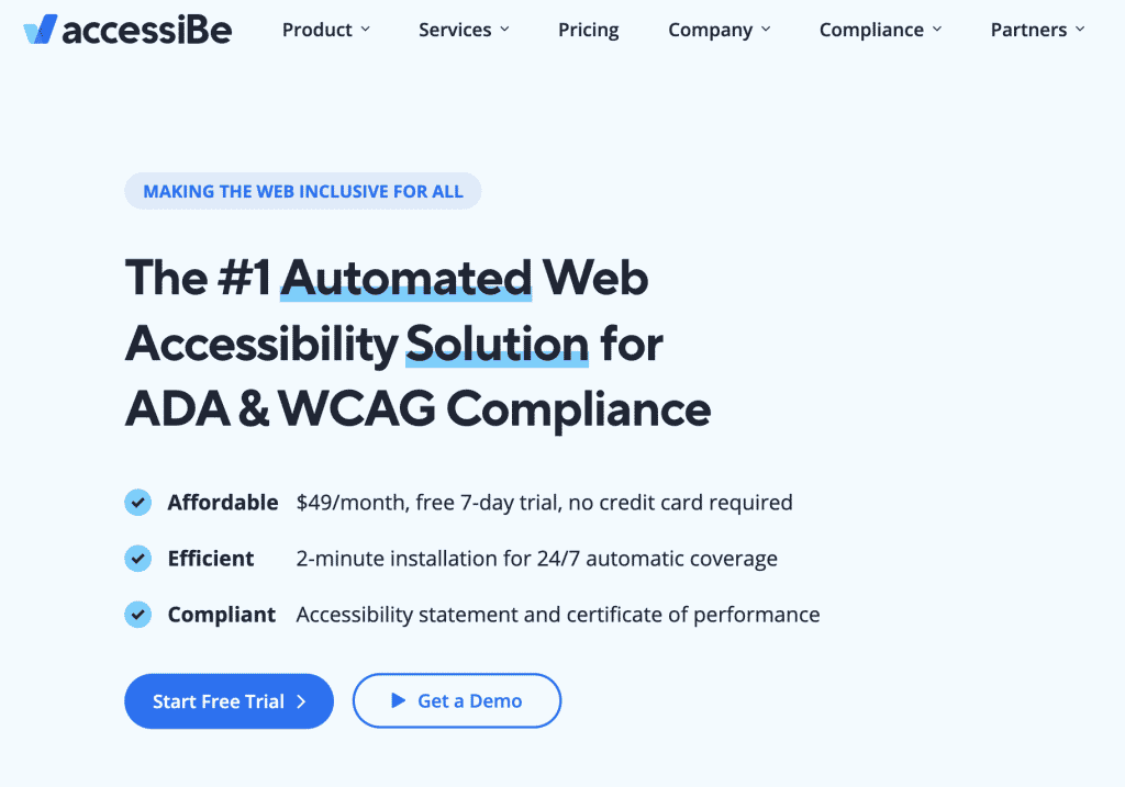 automated web accessibility solution