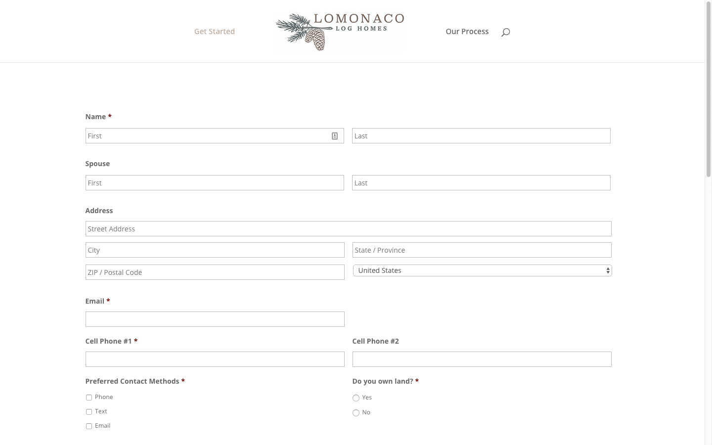 lengthy form designed to qualify the customer