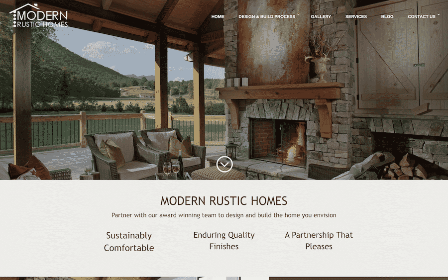 new web design for Modern Rustic Homes