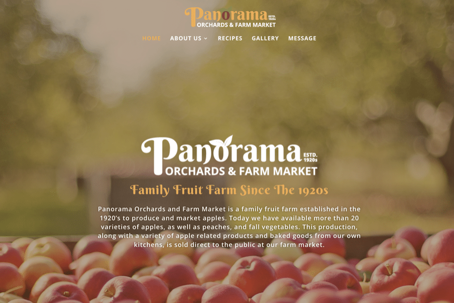 new website for Panorama Orchards