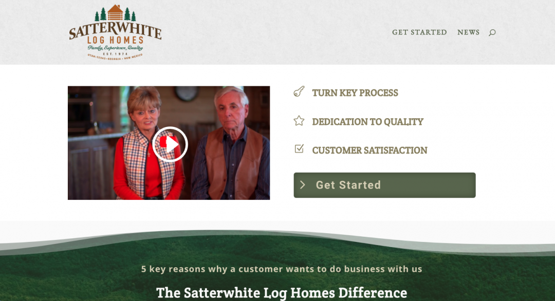 A Strong Construction Website For Satterwhite Log Homes Of Georgia